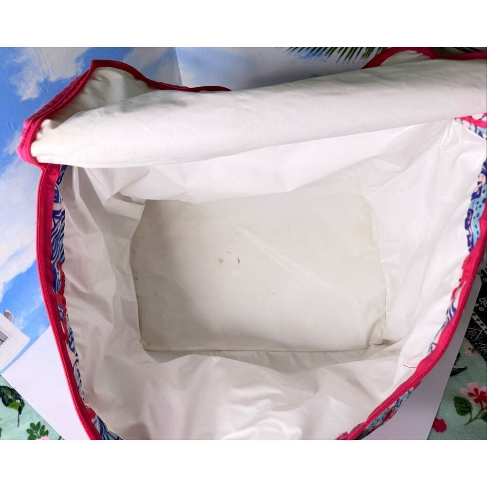 Lilly Pulitzer She She Shells Insulated Cooler Tote Beach Bag Pink Blue 15.5x10x - Picture 9 of 15